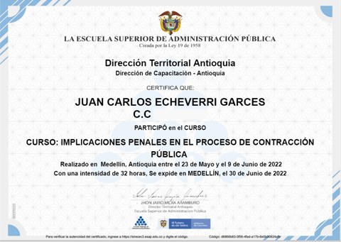 Implicaciones penales en el proceso de contratación pública — Juan Carlos Echeverri Garcés