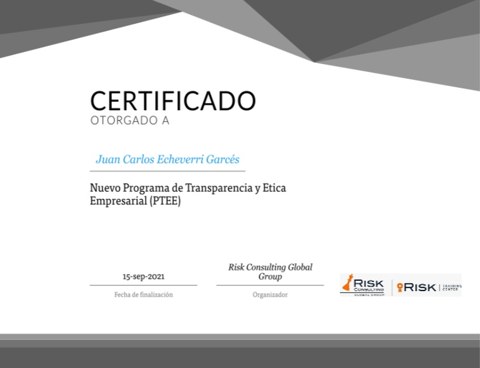 Nuevo Programa de Transparencia y Ética Empresarial — PTEE — Juan Carlos Echeverri Garcés
