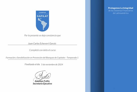 Formación y sensibilización en prevención del blanqueo de capitales — Temporada 1 — Juan Carlos Echeverri Garcés