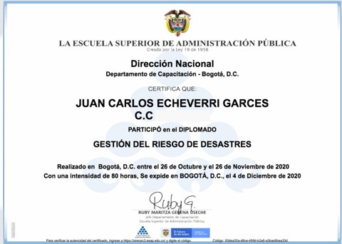Gestión del riesgo de desastres — Juan Carlos Echeverri Garcés