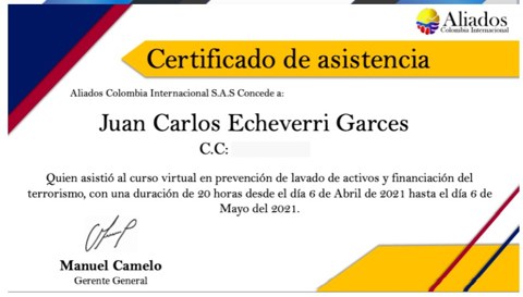 Prevención de lavado de activos y financiación del terrorismo — Juan Carlos Echeverri Garcés
