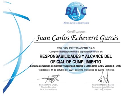 Responsabilidades y alcance del oficial de cumplimiento — Juan Carlos Echeverri Garcés