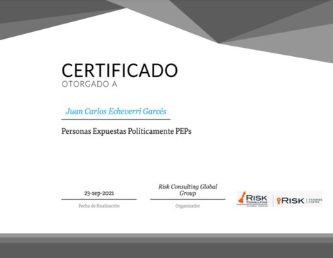 Personas Expuestas Políticamente — PEP — Juan Carlos Echeverri Garcés